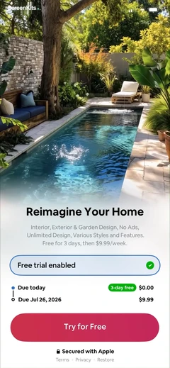 AI Home Decor paywalls UI screen 8