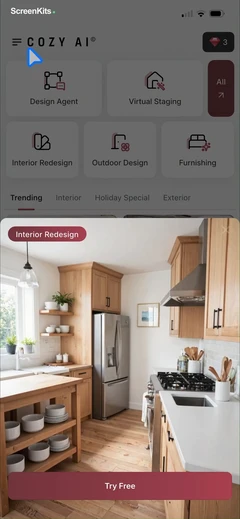 CozyAI - AI Home Design mobile app UI screen 9