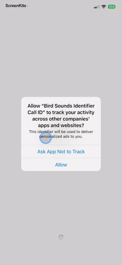 Bird Sounds Identifier Call ID permissions UI screen 3