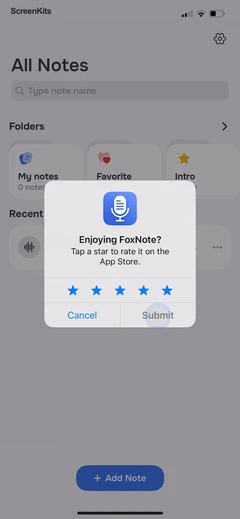 FoxNote mobile app UI screen 12