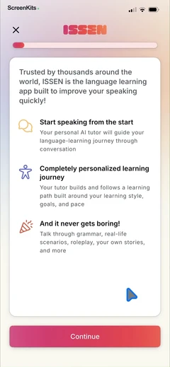 ISSEN - Voice Tutor mobile app UI screen 3