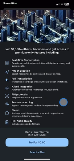 Voice Recorder & Transcribe paywalls UI screen 4