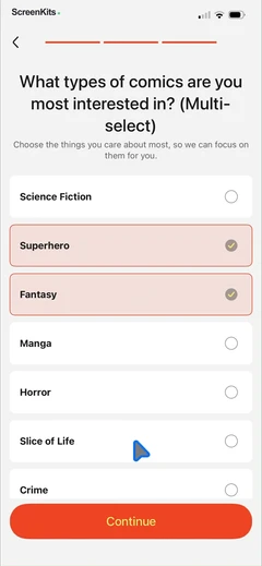 comicsnap-identify-comic-book mobile app UI screen 9