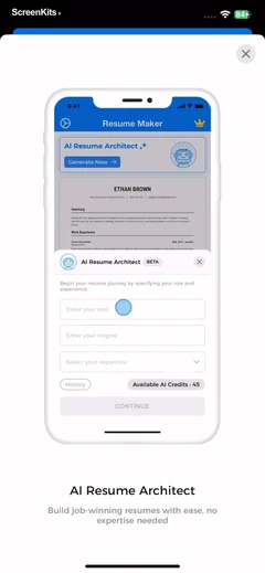 AI Resume Creator- CV Builder mobile app UI screen 6