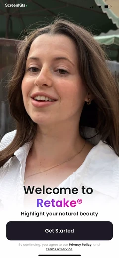 Retake AI Face & Selfie Editor onboarding UI screen 4