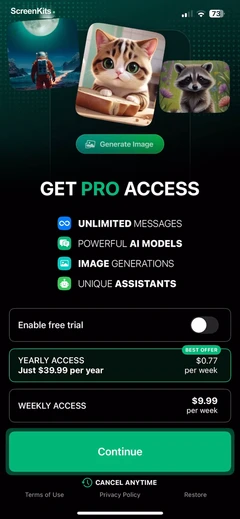 My AI Assistant paywalls UI screen 8