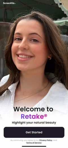 Retake AI Face & Selfie Editor onboarding UI screen 6