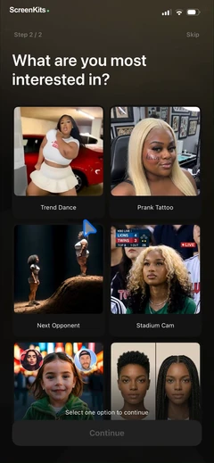 Pose mobile app UI screen 7