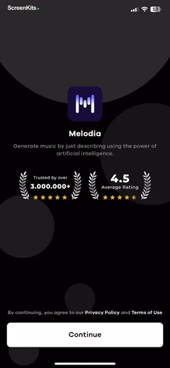AI Music Maker - Melodia mobile app UI screen 4
