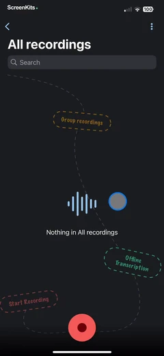 Voice Recorder & Transcribe mobile app UI screen 10