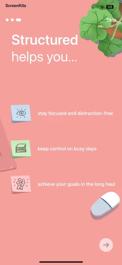 Structured- Daily Planner Todo mobile app UI screen 10
