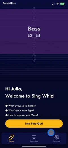 Vocal Range Finder - Sing Whiz onboarding UI screen 11