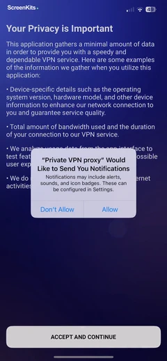 Private VPN Proxy - Easy Start mobile app UI screen 3