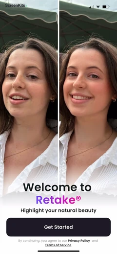 Retake AI Face & Selfie Editor onboarding UI screen 7