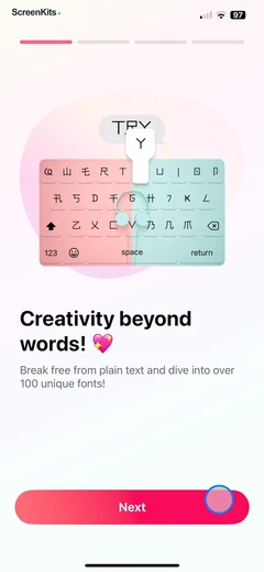 Fonts - AI Stickers mobile app UI screen 6