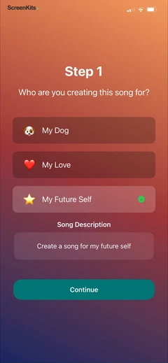 ai-song-maker-soniva-music mobile app UI screen 7