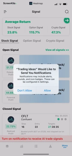 Trading Ideas Driven by AI permissions UI screen 10