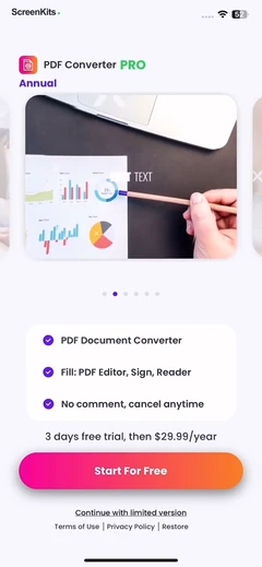 PDF Converter - PDF Editor・ paywalls UI screen 10