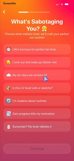 Beam Tanning - Get Tan Fast mobile app UI screen 7