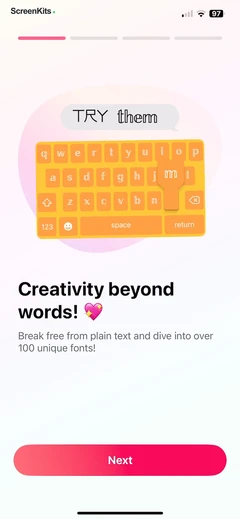 Fonts - AI Stickers mobile app UI screen 7