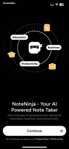 AI Note Taker - NotebookAI mobile app UI screen 5