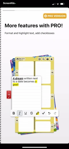 Weekly Planner - Diary, Notes mobile app UI screen 5