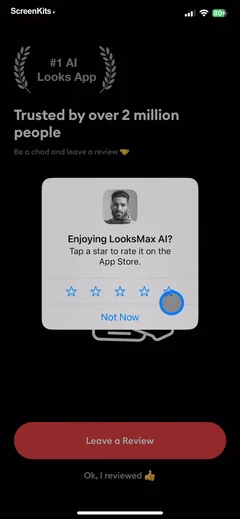 LooksMax AI mobile app UI screen 8