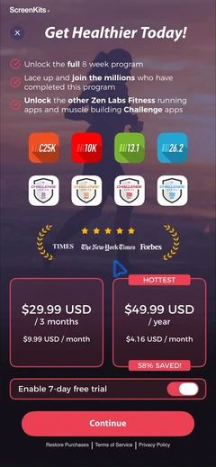 C25K® 5K Running Coach & Map paywalls UI screen 10