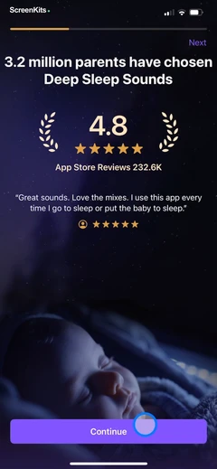 White Noise Deep Sleep Sounds mobile app UI screen 5