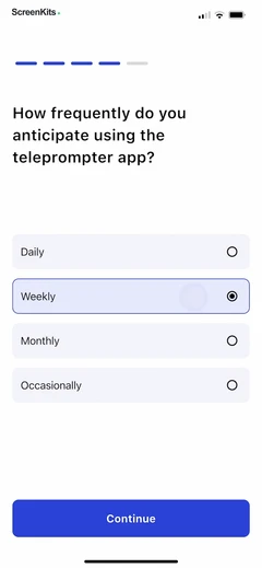 Teleprompter - VILO mobile app UI screen 12