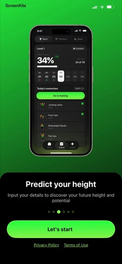 GoTall - Height Predictor app preview video onboarding paywall mobile app UI screen 6