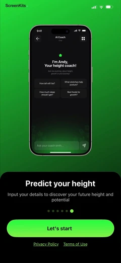 GoTall - Height Predictor app preview video onboarding paywall mobile app UI screen 9
