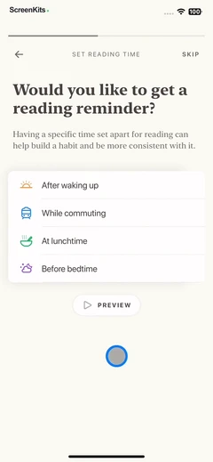 Alfread- grow reading habit mobile app UI screen 6