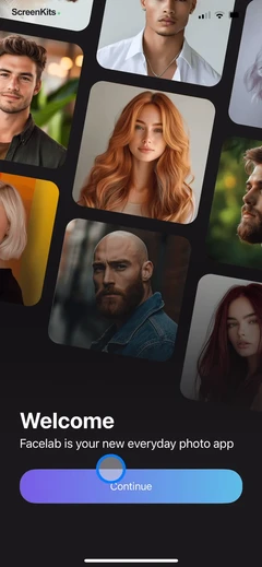 FaceLab- Face Age, Hair Filter onboarding UI screen 7