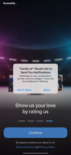 Cardly AI- Sports Card Scanner permissions UI screen 12