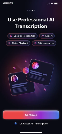 AI Summary - Meeting Notes mobile app UI screen 9