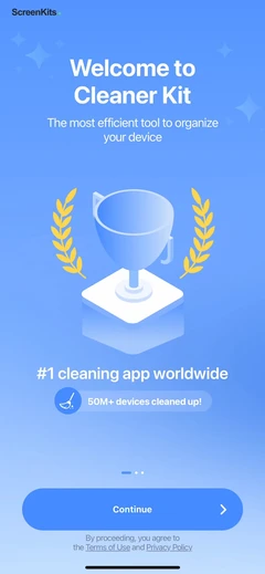 Cleaner Kit - Clean Up Storage onboarding UI screen 5
