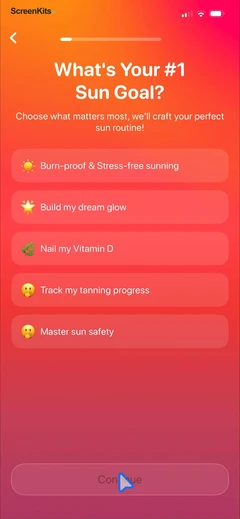 Beam Tanning - Get Tan Fast mobile app UI screen 3