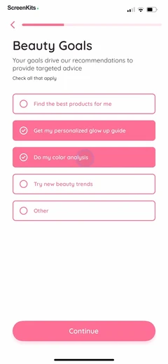 Glam Up - Perfect Your Look mobile app UI screen 10