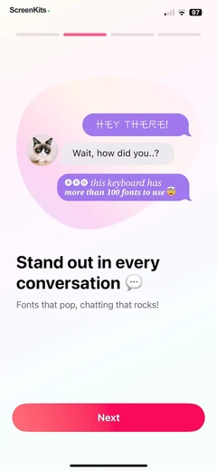 Fonts - AI Stickers mobile app UI screen 10