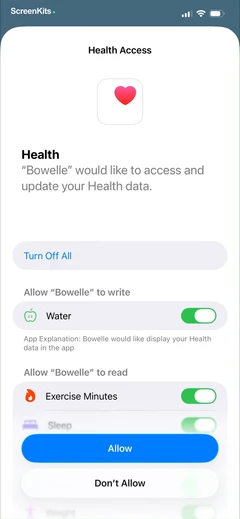 bowelle-the-ibs-tracker permissions UI screen 5