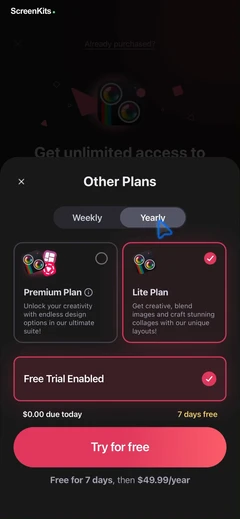 Split Pic Collage Maker Layout paywalls UI screen 10