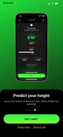 GoTall - Height Predictor app preview video onboarding paywall mobile app UI screen 8