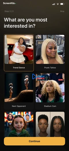 Pose mobile app UI screen 8