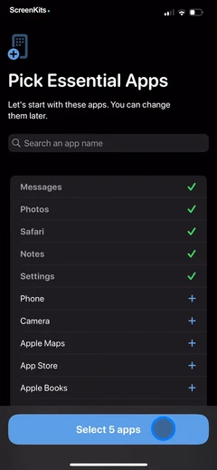 Dumb Phone (dp) mobile app UI screen 4