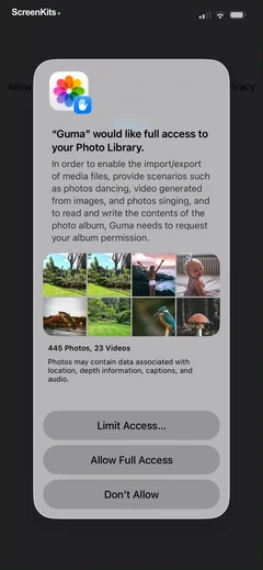 guma-ai-photo-video-editor permissions UI screen 12