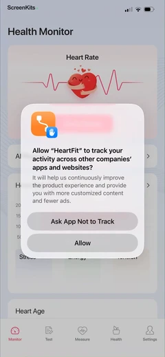 HeartFit - Heart Rate Monitor permissions UI screen 5