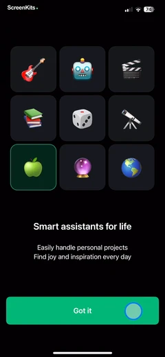 My AI Assistant mobile app UI screen 6
