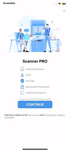 Scanner App To PDF paywalls UI screen 4