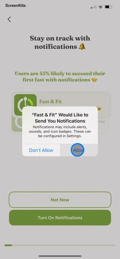 Fast & Fit- IF Fasting Counter permissions UI screen 8